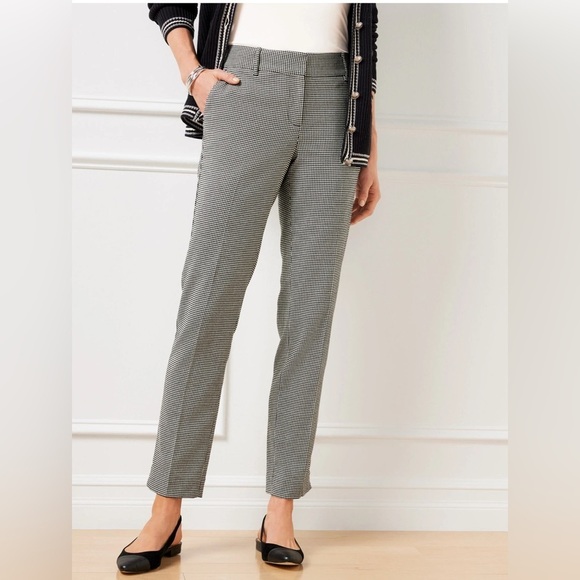 NWT Talbots Hampshire Houndstooth Pants, Size 14, Ankle Straight - Picture 1 of 13